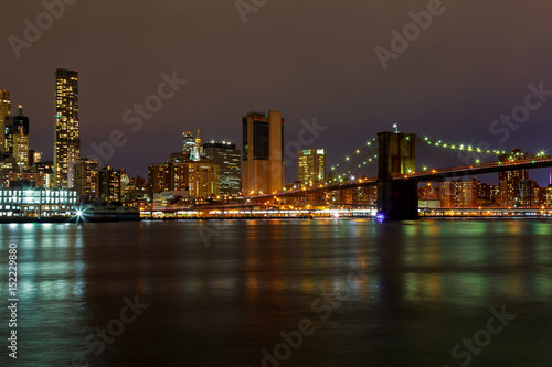 New York City manhattan buildings skyline night evening