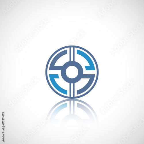 Abstract circle logo with reflect.