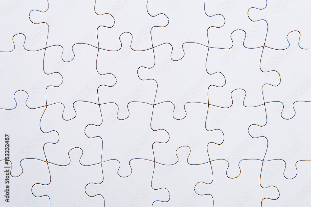 Puzzle Pieces - joined blank white with no open space
Puzzle Pieces - joined blank white with no open space