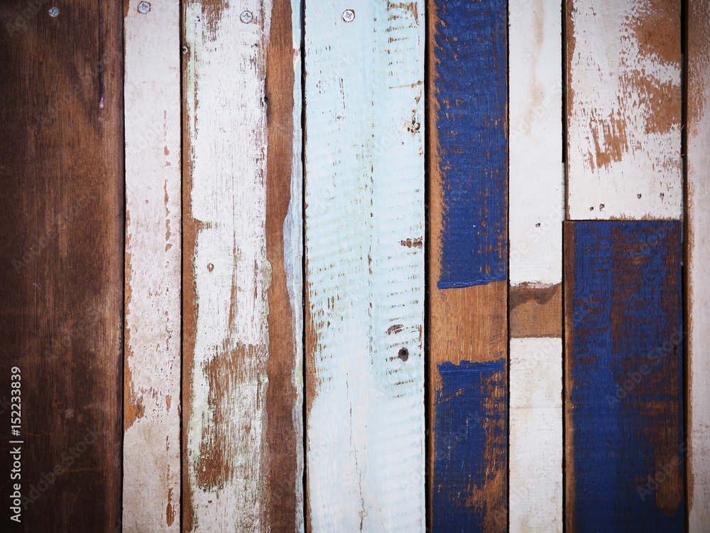 Painted plank wooden wall texture