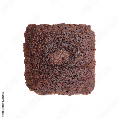 soft dark chocolate cookie brownie isolated on white