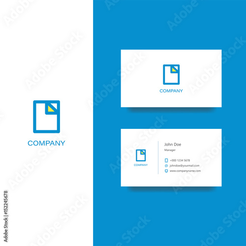 Finance documents company Logo and business card template