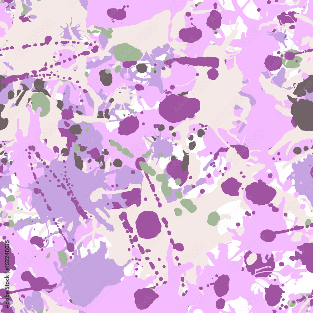 Lilac beige green ink paint splashes seamless pattern Lilac beige green ink paint splashes seamless pattern