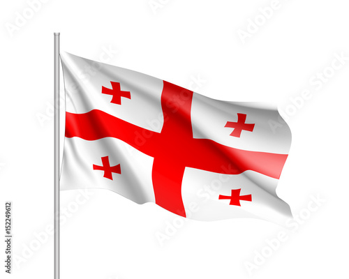 Georgia national flag, patriotic symbol of country, educational and political concept, realistic vector illustration