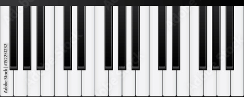 Piano keyboards. Various angles and views Vector Illustration