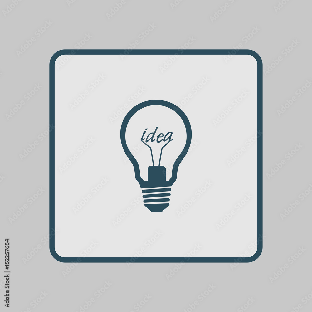 Light lamp sign icon. Idea symbol. Flat design style. Light lamp sign icon. Idea symbol. Flat design style.