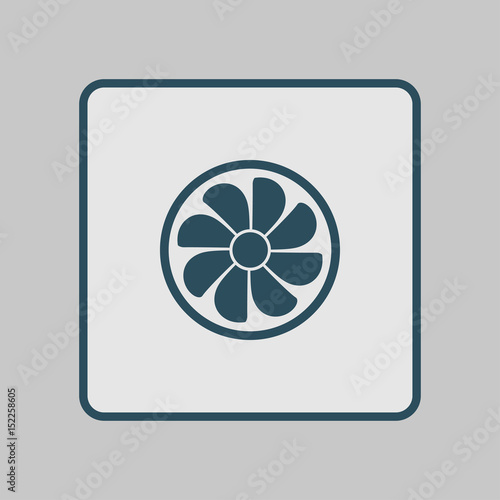 Exhaust fan icon. Ventilator symbol. Flat design style.
