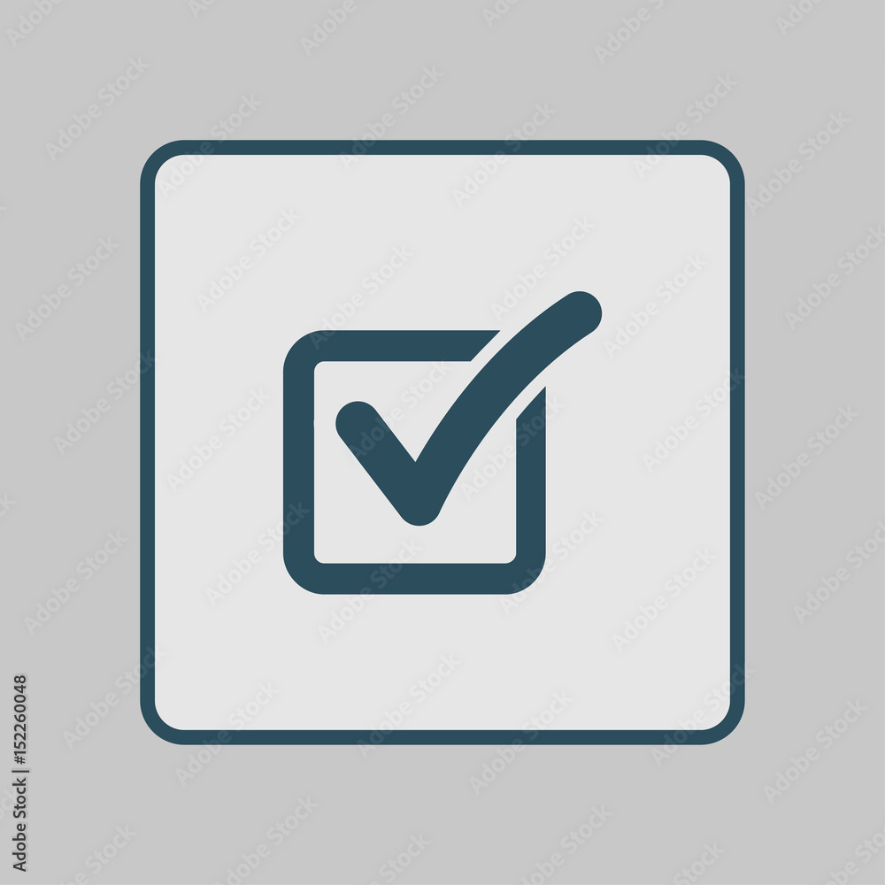 Check list button icon. Check mark in box sign. Check list button icon. Check mark in box sign.