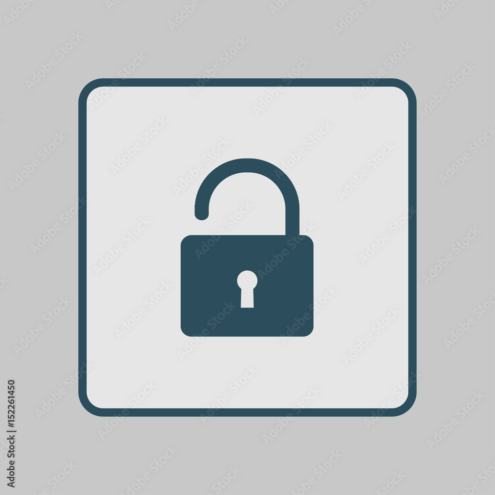 Unlock icon. Flat design style. Access to the user. Unlock icon. Flat design style. Access to the user.