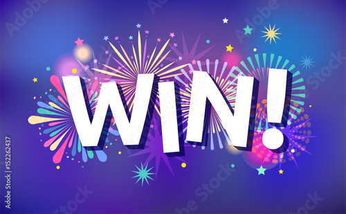 Winner, victory, fireworks and celebration
