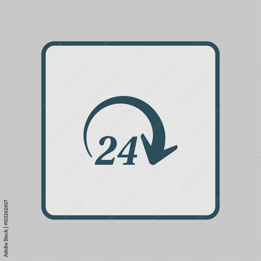 Open around the clock hours a day icon. Badge-clock work time. Open around the clock hours a day icon. Badge-clock work time.