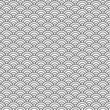 Geometric seamless pattern on Japanese motif. White and black vector texture. Abstract waves.