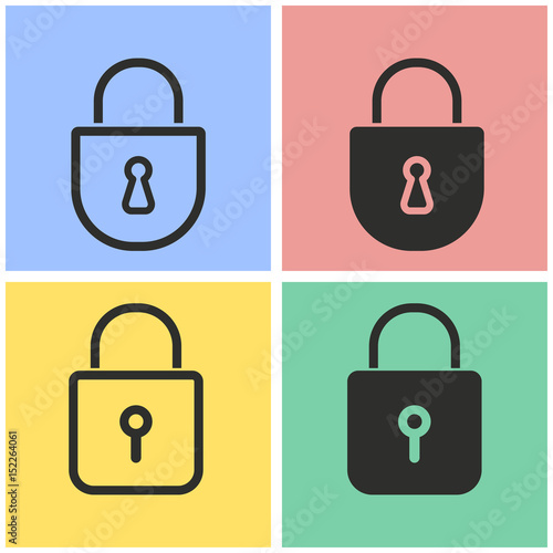 Lock icon set.