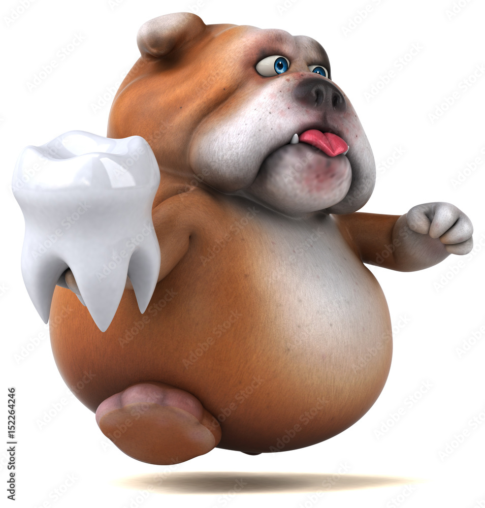 Naklejka premium Fun bulldog - 3D Illustration