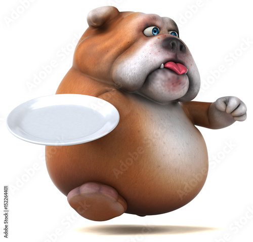 Fun bulldog - 3D Illustration