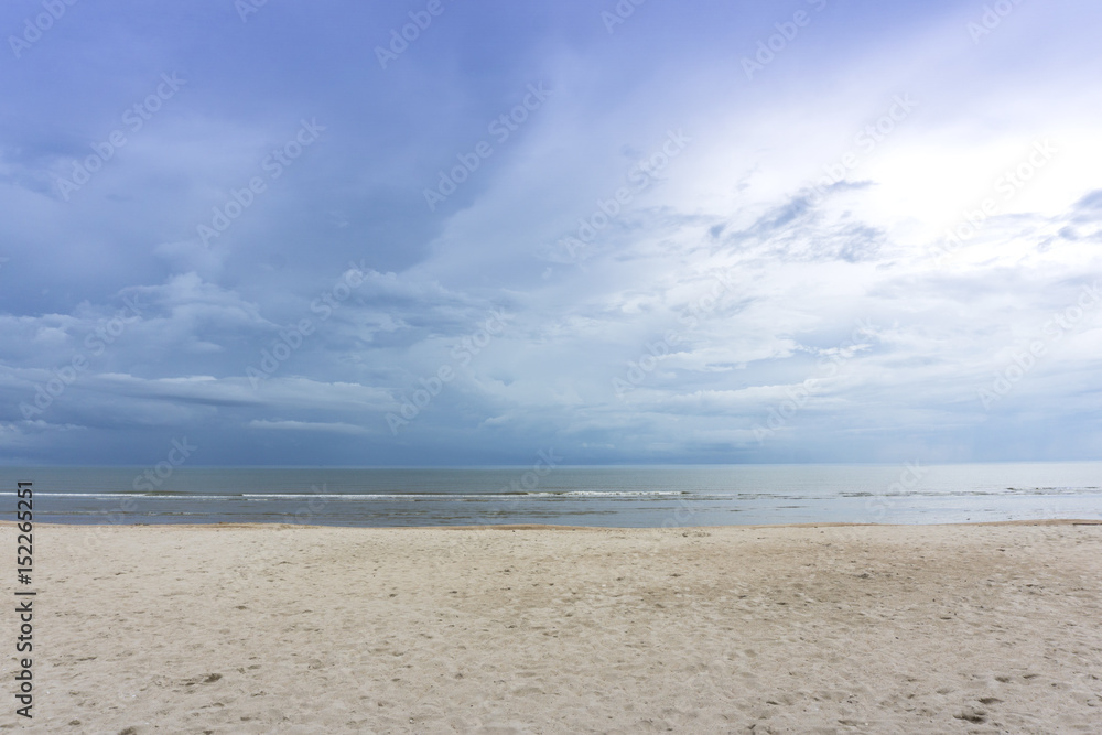 Empty sea and beach background with copy space.