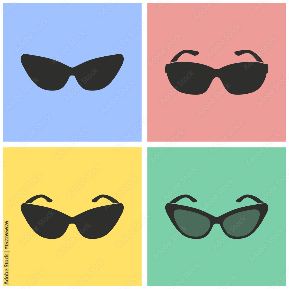 Sunglasses icon set.
