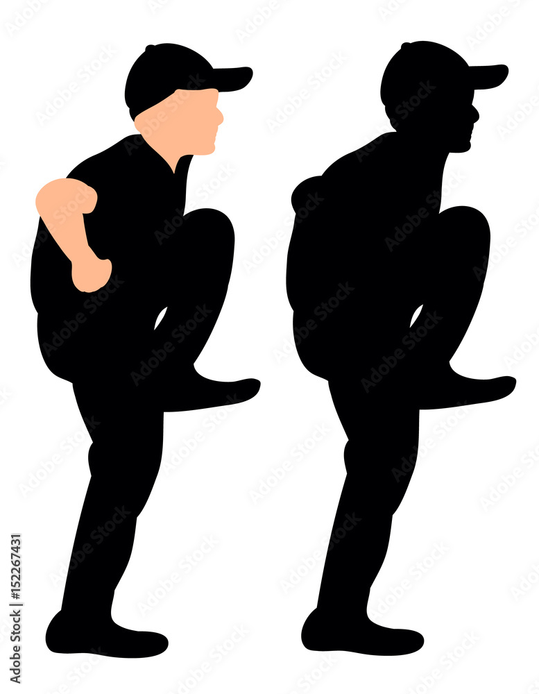 silhouette of the boy dancing