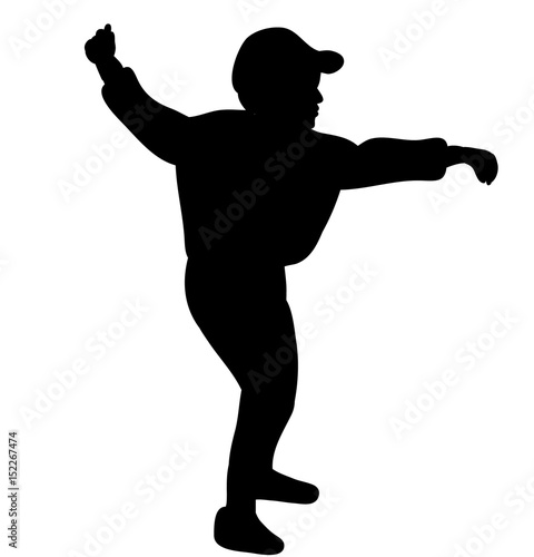 isolated, silhouette child dancing