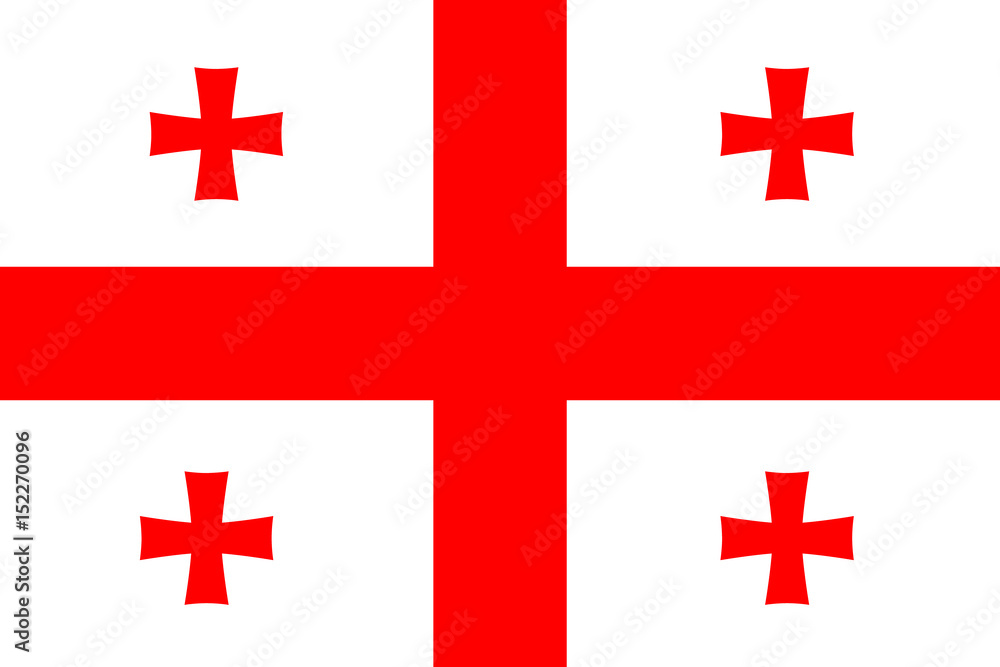 Flag of Georgia - obrazy, fototapety, plakaty 