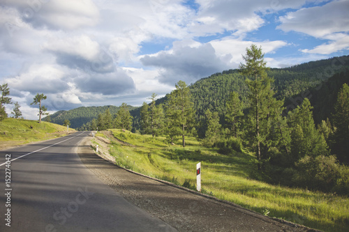 Mountain Altai road. Chuysk tract. Summer landscape photo