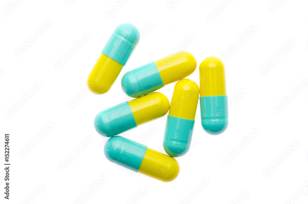 Pills on white background Pills on white background
