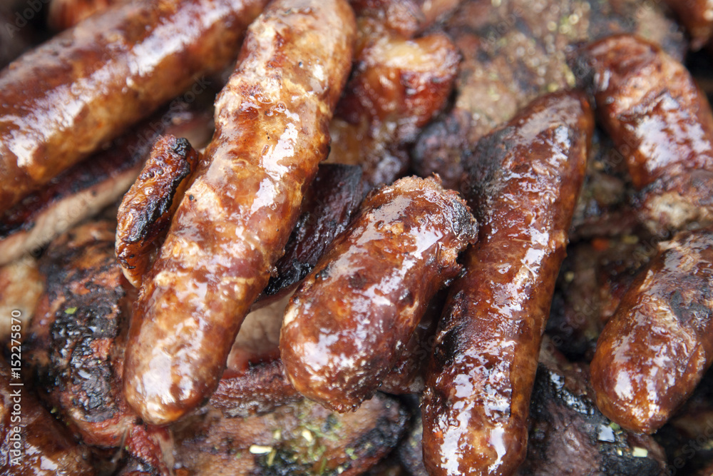Mixed grilled meat and sausages