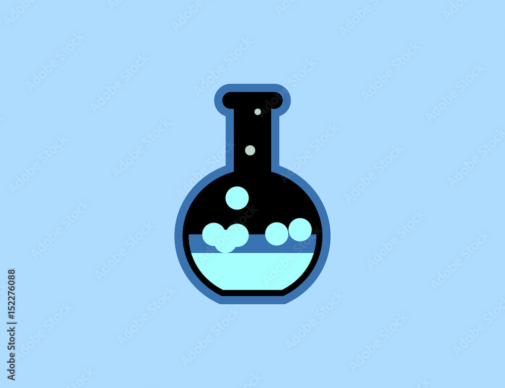 Flat colorful science lab glass Flat colorful science lab glass