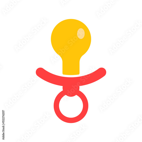 Baby pacifier icon. Child toy nipple vector illustration.