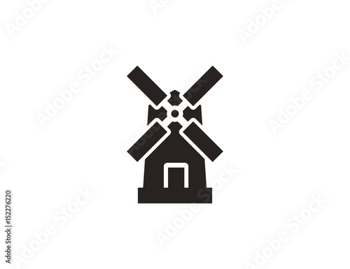 Flat vector mill tower farm 
