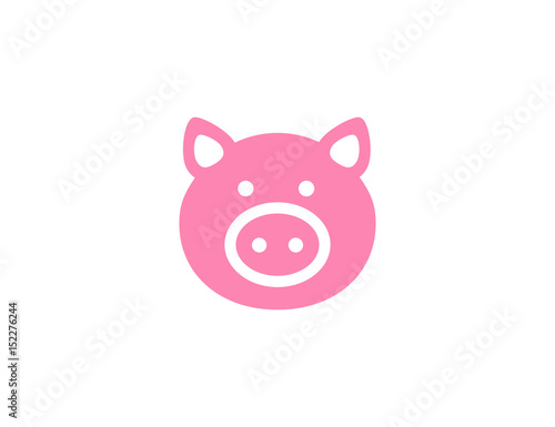 Flat vector pig animal silhouette
