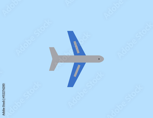 Flat colorful vector plane aircraft