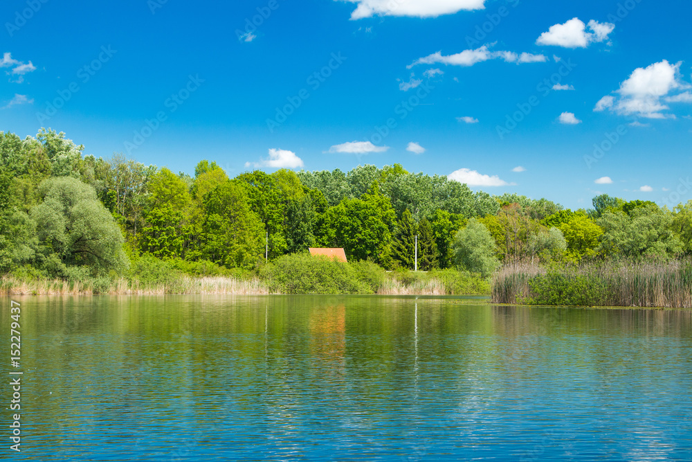 Beautiful landscape scenery – lake in nature park Lonjsko polje, Croatia Beautiful landscape scenery – lake in nature park Lonjsko polje, Croatia