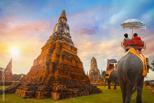 Wat Chaiwatthanaram temple at  Ayuthaya Historical Park, a UNESCO world heritage site in Thailand © coward_lion