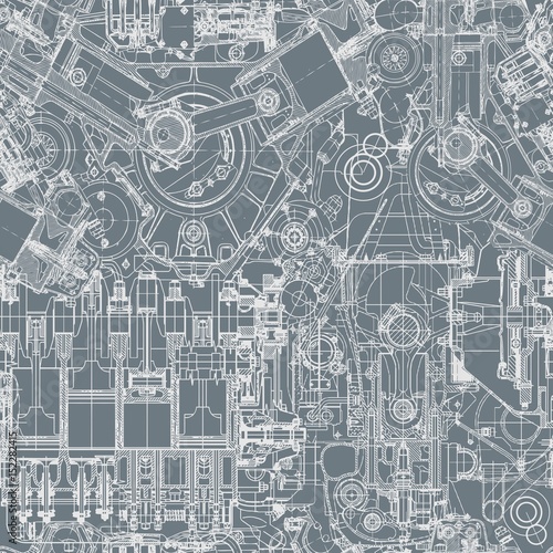 Drawing engine seamless pattern, background. Seamless pattern can be used for wallpaper, pattern fills, web page background,surface textures. Gorgeous seamless background.