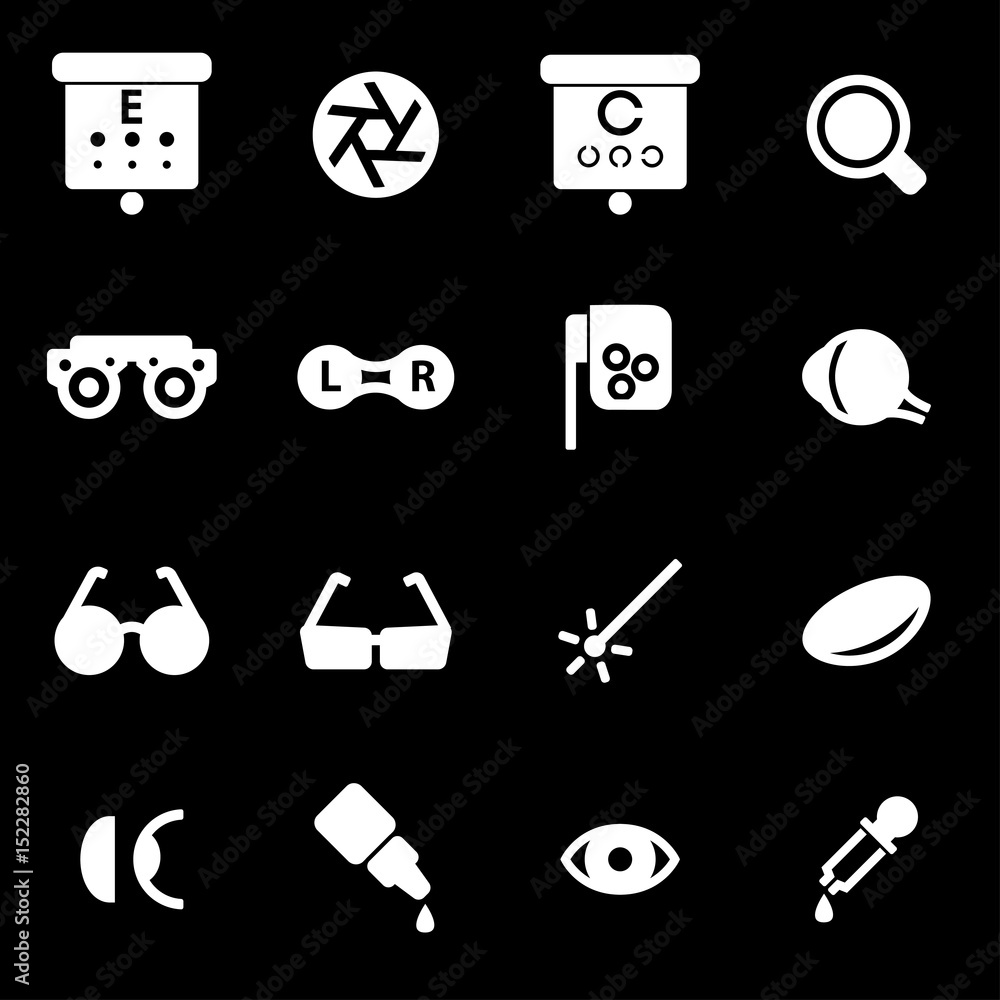 Fototapeta premium Vector white optometry icons set