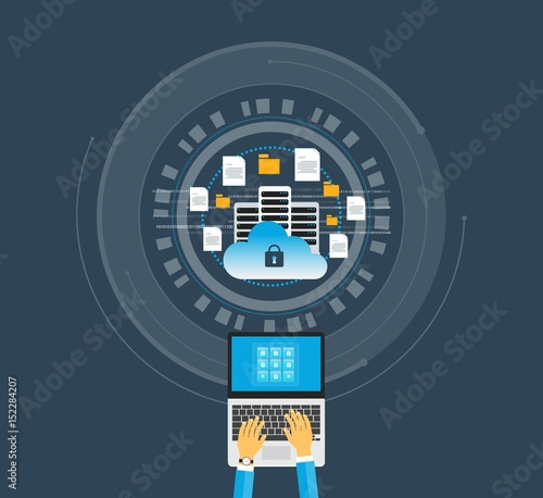technology internet cyber security design concept and data security concept
