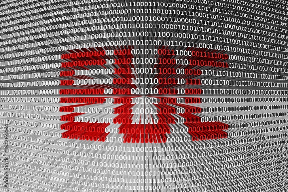 EUC in the form of binary code, 3D illustration EUC in the form of binary code, 3D illustration