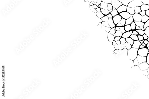 Earth cracks or lightning on white background. Grunge texture design.
