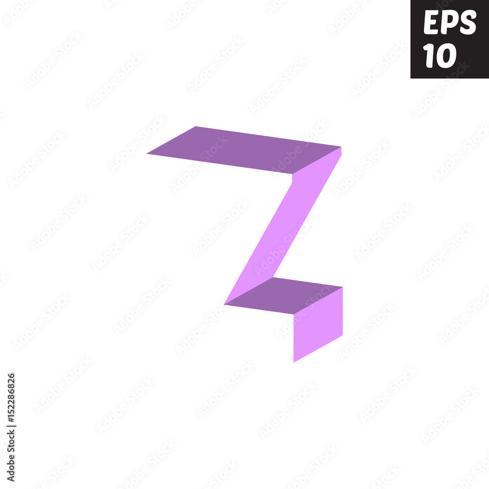 Initial letter Z lowercase logo design template block violet purple Initial letter Z lowercase logo design template block violet purple