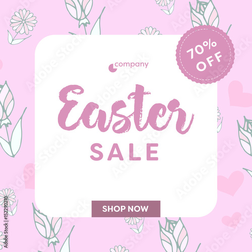 Card with easter sale message