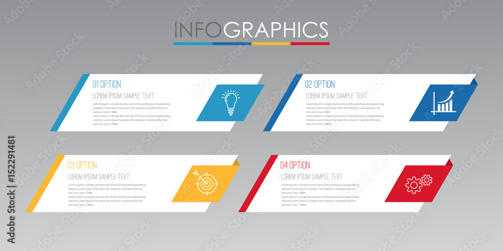Modern Info-graphic Template for Business with four steps multi-Color design, labels design, Vector info-graphic element, Flat style vector illustration. Modern Info-graphic Template for Business with four steps multi-Color design, labels design, Vector info-graphic element, Flat style vector illustration.