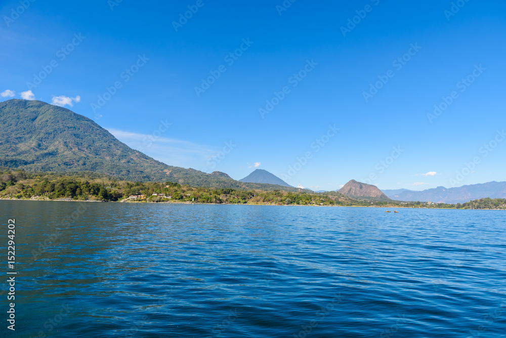 Shore of San Lucas Toliman - village at lake Atitlan, Department of Solola in Guatemala