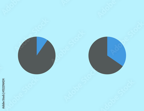 Web flat pie chart graph set icons