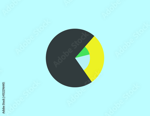 Flat vector statistic pie chart graph symbol