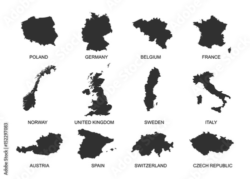 Maps set. Europe countries