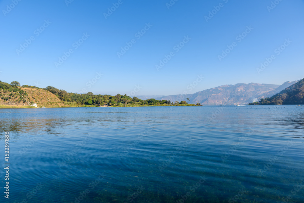 Shore of San Lucas Toliman - village at lake Atitlan, Department of Solola in Guatemala