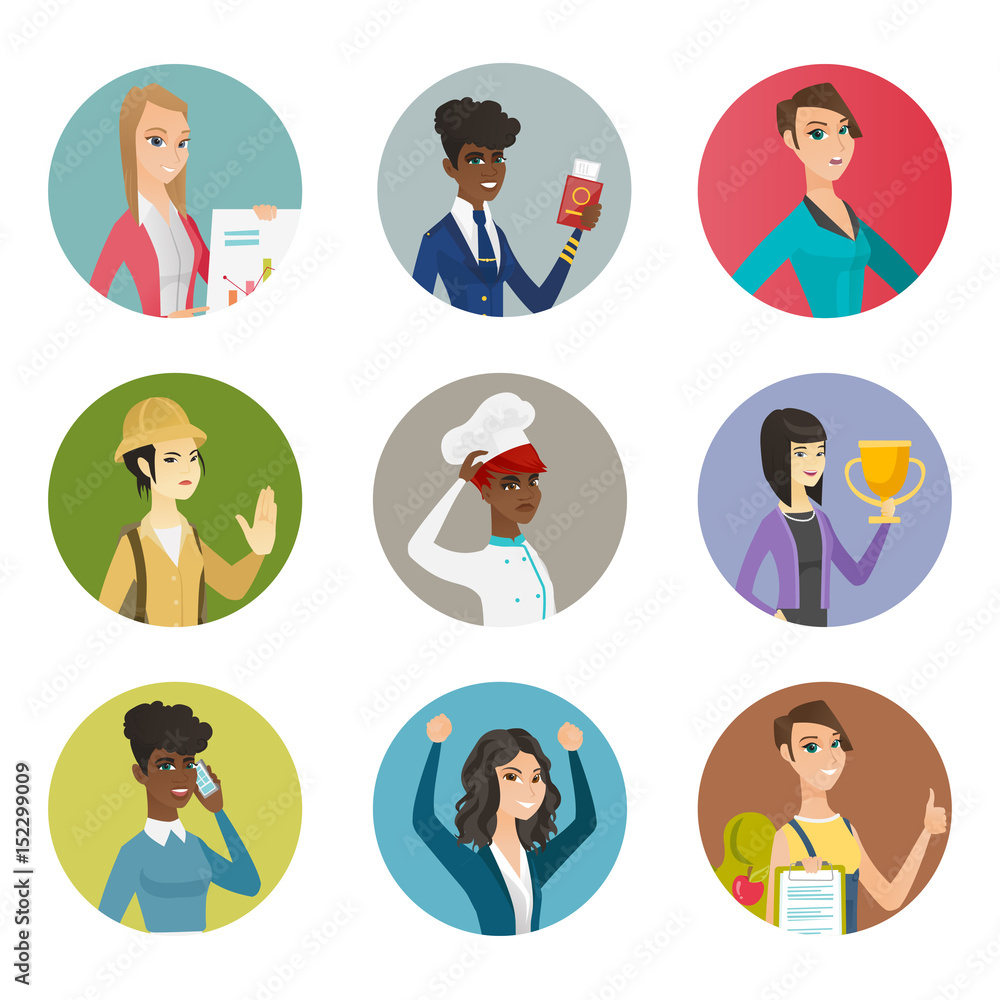 Vector set of characters of different professions. Vector set of characters of different professions.