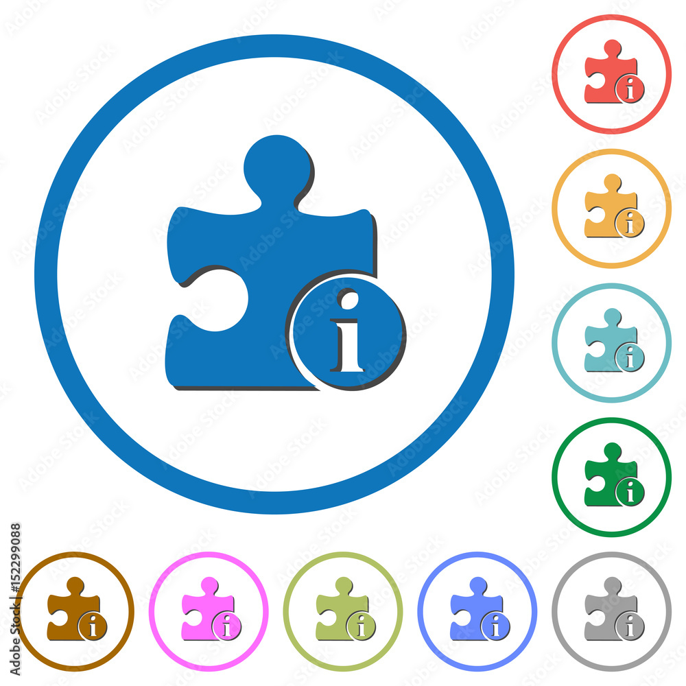 Plugin information icons with shadows and outlines Plugin information icons with shadows and outlines