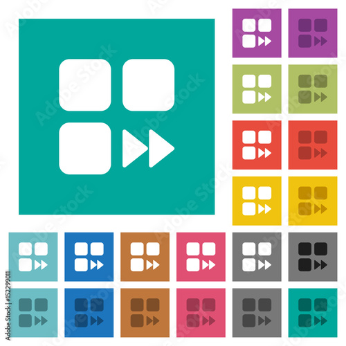 Component fast forward square flat multi colored icons